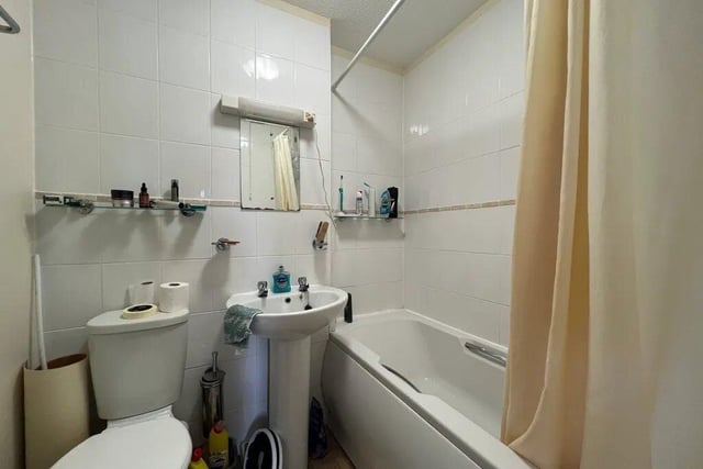 The bathroom comes with a bath and over head shower. 
Picture credit: Zoopla