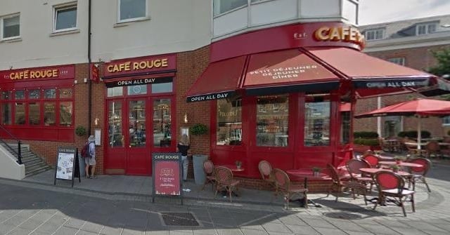 Café Rouge at The Canalside, Gunwharf Quays, rated five-out-of-five on June 28.
