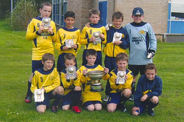 Moneyfields Under 10s, 2007/08. Back (from left):  Hew Richards, Kaleem Haitham, Jake Cooksley, Alfie Rutherford, Jarod Leat.
Front: Tom Fripp, Chad Musslewhite, Sheldon Green, Connor Bowen, Will Swatton.