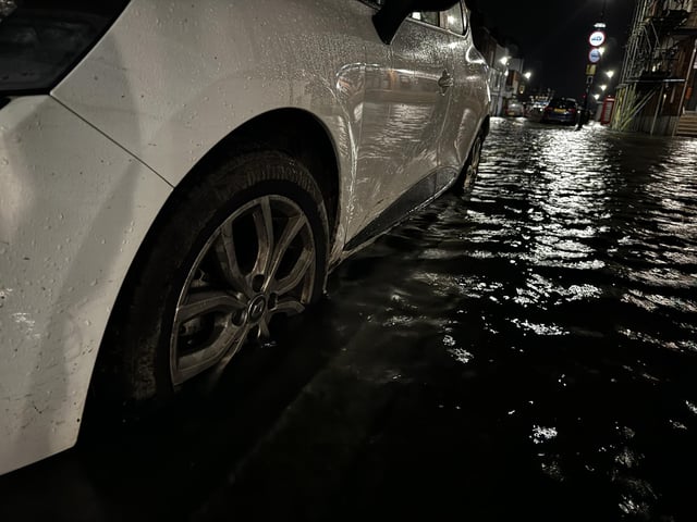 Flooded streets of Old Portsmouth last night as captured by Marcin Jedrysiak.