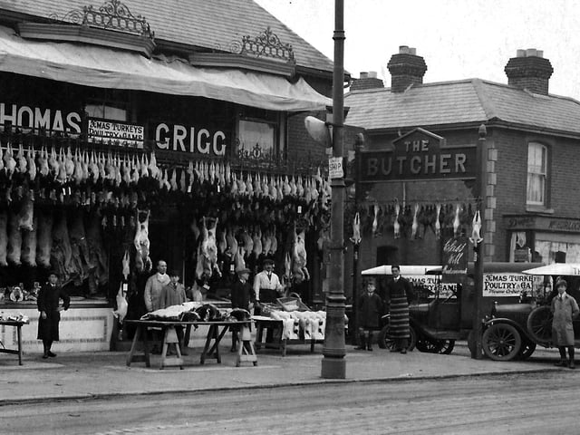 With Christmas on the way here we see a scene at Thomas Grigg Waterlooville butchers.