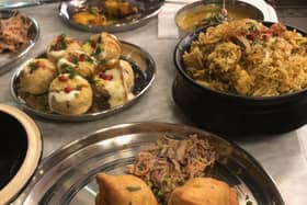 Sev puri and a vegan biryani