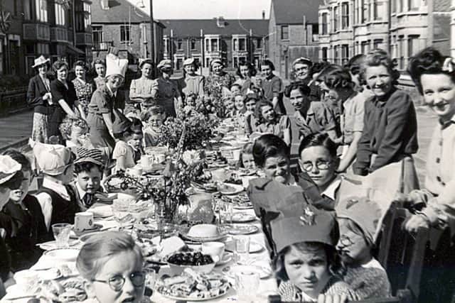 The VJ Day street party in Romsey Avenue, Copnor, Portsmouth, in August 1945.
