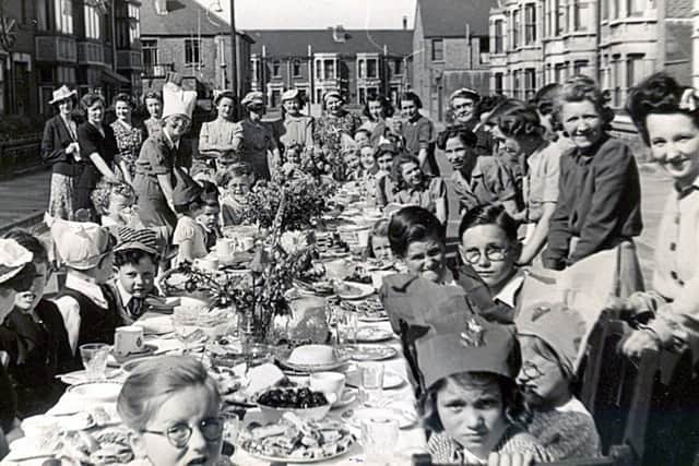 The VJ Day street party in Romsey Avenue, Copnor, Portsmouth, in August 1945.
