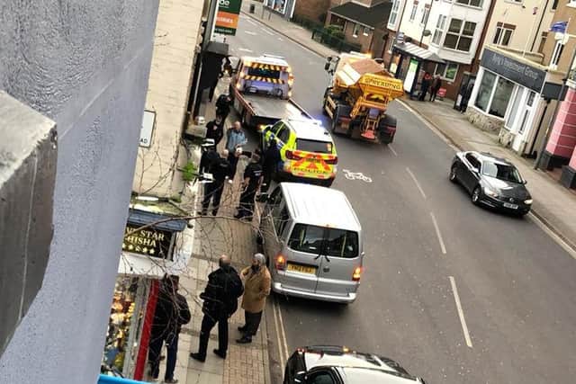 Police arrested three men after being called to Kingston Road in Buckland, Portsmouth, on Sunday, February 7.