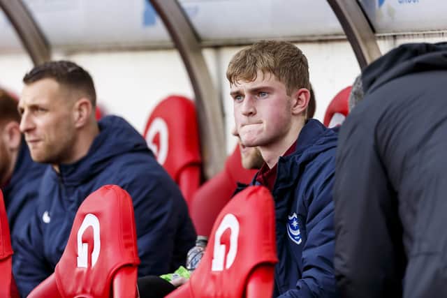 Toby Steward has been on Pompey's bench seven times this season as a 16-year-old, most recently at Sunderland last month. Picture: Daniel Chesterton/phcimages.com