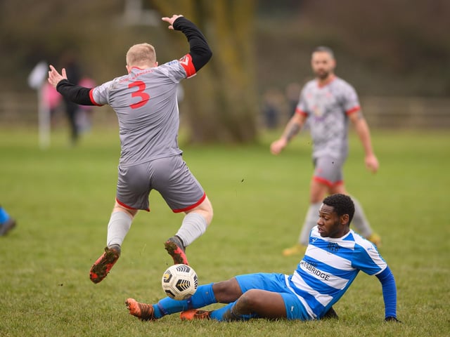 Gosham Rangers (grey) v AC Copnor. Picture: Keith Woodland