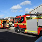 Crews from Southsea and Cosham attend workshop in Claybank Road, Portsmouth, at around 2.45pm on 17 October, 2022, after a hazardous materials incident. Pic Stu Vaizey