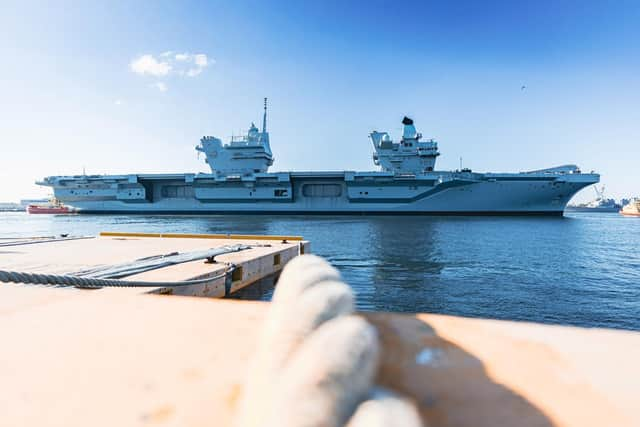 HMS Prince of Wales (R09) of the Royal Navy, pulls into Naval Station Mayport for a scheduled port visit on September 20, 2023. Picture: U.S. Navy photo by Mass Communication Specialist 1st Class Brandon J. Vinson.