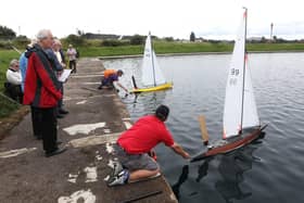 Model boat sailing on Walpole Lakes. Picture: Sam Stephenson