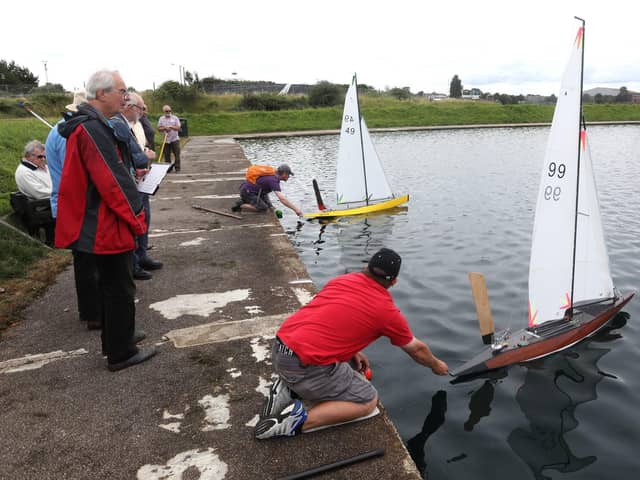 Model boat sailing on Walpole Lakes. Picture: Sam Stephenson