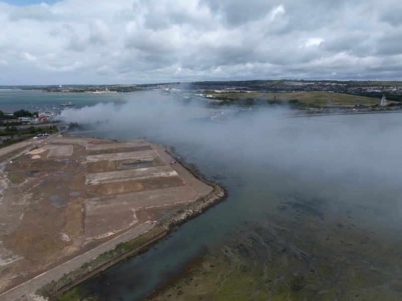Drone image showing the scene following a huge fire at the TJ Waste & recycling in Tipner. Picture: Marcin Jedrysiak