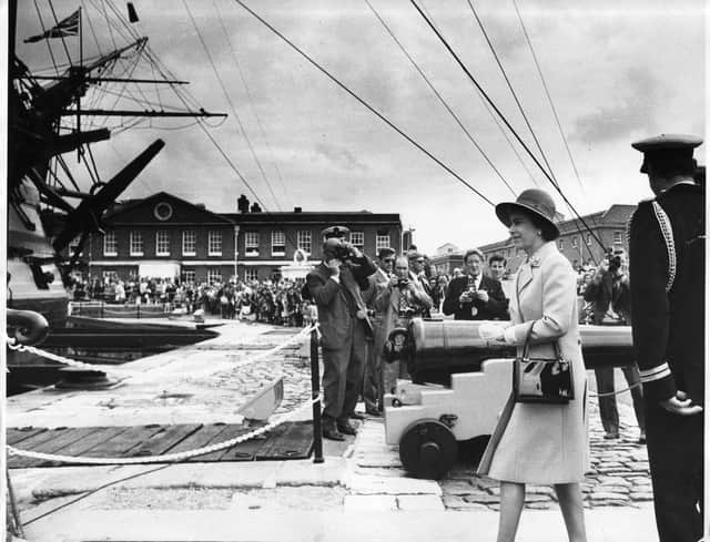 Queen Elizabeth visits Portsmouth Naval Base 1973.
Picture: The News Portsmouth 7964-19