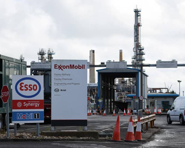 The ExxonMobil Esso Oil refinery is pictured in Fawley, near Southampton, southern England on October 4, 2021.  (Photo by Adrian DENNIS / AFP) (Photo by ADRIAN DENNIS/AFP via Getty Images)