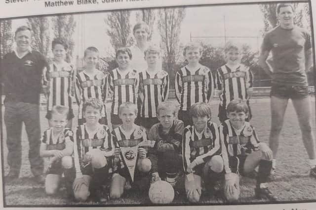 Fleur De Lys U11s, 1988. Back (from left): Brian Ivemey (manager), Alex Dunk, Andy Balderstone, Martin Lindup, Steve Powell (assistant manager), Stuart Neil, James Good, Jamie Steeves, Vic Jones (coach). Front: Jason Hymers, Tommy Peters, Darrel Jones, Stuart Toms, Tommy Huntington, Daniel Powell.