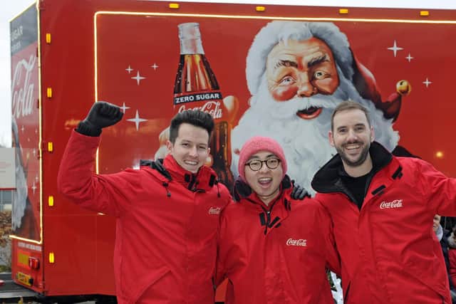 The Coca Cola truck during a visit to Whiteley shopping centre in 2019. Picture: Ian Hargreaves  (301119-5)