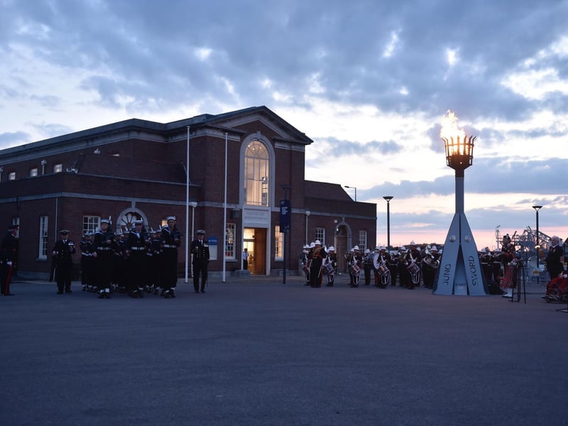 The scene after the beacon was lit