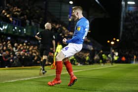 Andy Cannon celebrates against MK Dons. Picture: Joe Pepler