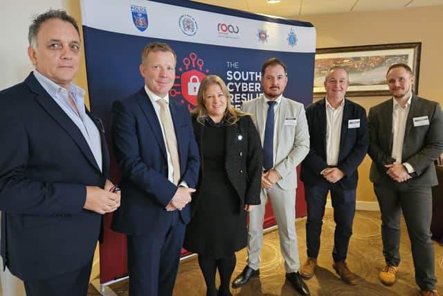 Summit speakers with HIOWC Chief Constable Scott Chilton, PCC Donna Jones and DPCC Terry Norton