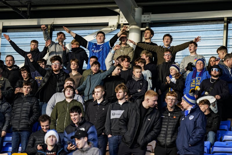 Pompey were accompanied by more than 1,500 fans for the trip to Shrewsbury