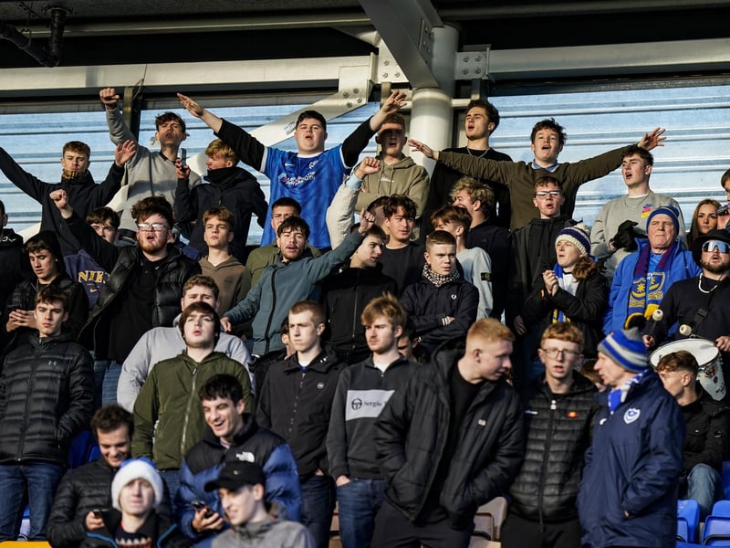 Pompey were accompanied by more than 1,500 fans for the trip to Shrewsbury