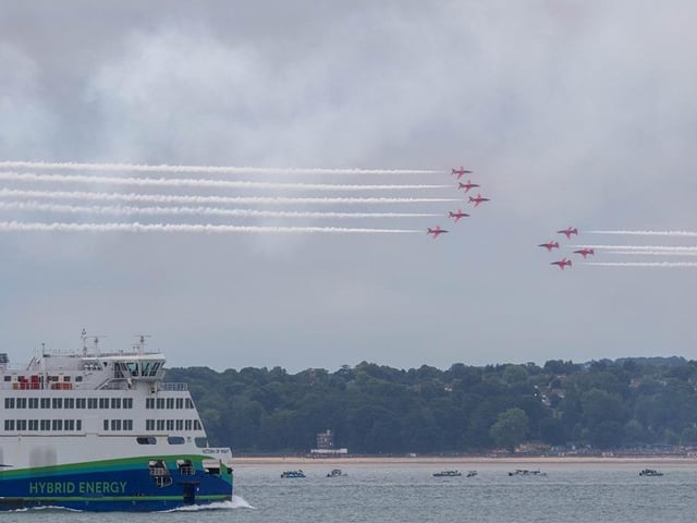 Red Arrows over Ryde, Isle of Wight