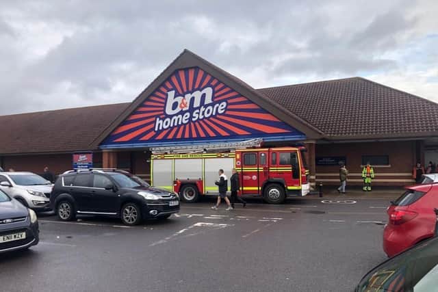 B&M store in Fitzherbert Road, Farlington, Portsmouth, this afternoon.