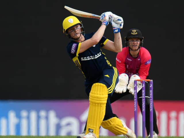 Aneurin Donald hit a career best List A score as Hampshire defeated Yorkshire in  the Royal London Cup at Scarborough