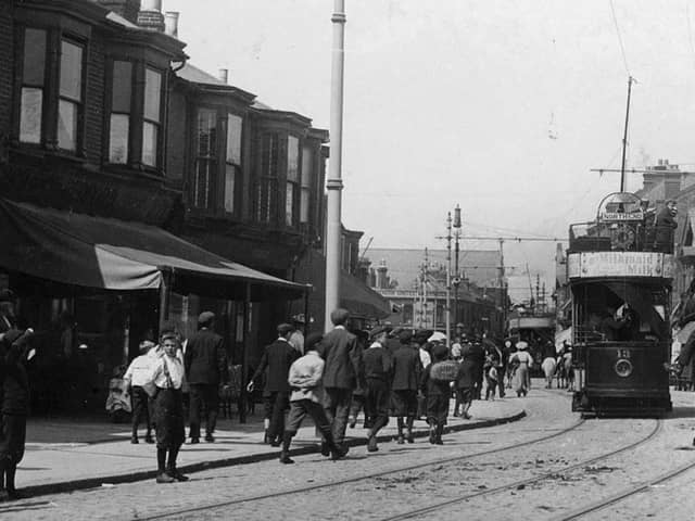 Bedford's on the left in Fawcett Road 1906This wonderful photograph looking north up Fawcett Road on a hot summers day.In the distance can be seen the roof of Rugby Road Church which still stands, although now flats.
