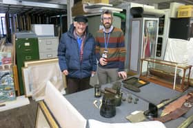 Arthur Mack (left) who found the site of HMS Invincible and artefacts from the ship with Christopher Gale, senior curator of The National Museum of the Royal Navy