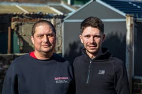 Paul Madeira (51) with son Jordan Madeira (24). Picture: Mike Cooter (250222)