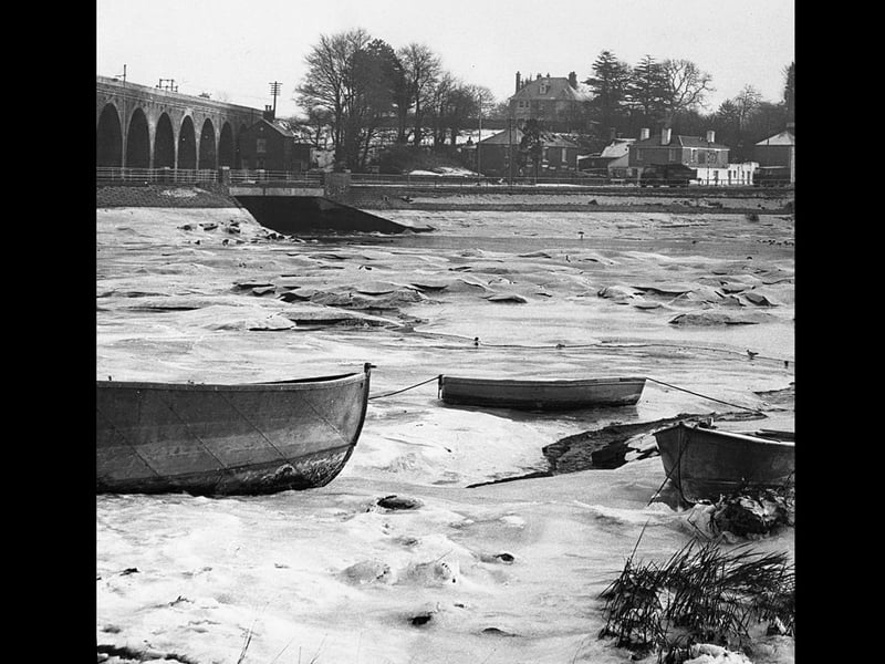 Fareham Creek frozen solid in January 1963
