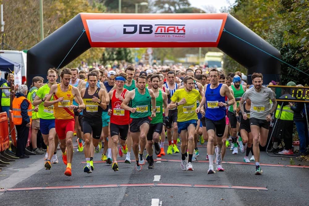 And they're off! Runners start the Gosport Marathon at a quick pace.  Photos by Alex Shute