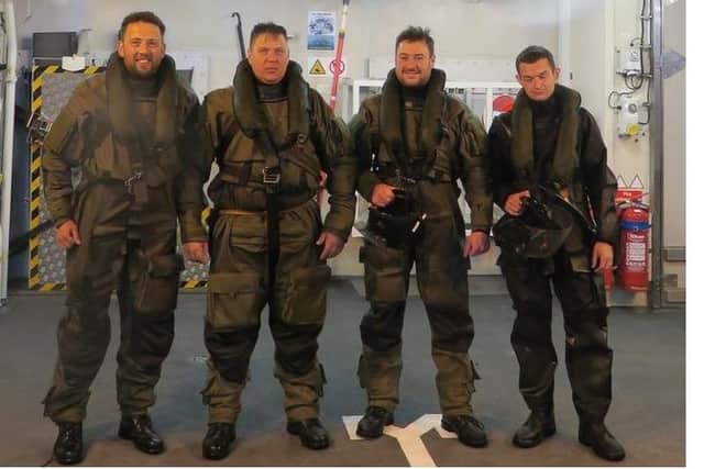 The sailors from HMS Duncan scrambled to rescue the stricken yacht.