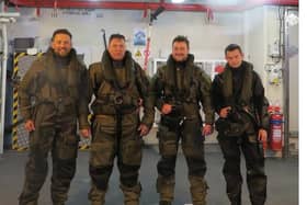 The sailors from HMS Duncan scrambled to rescue the stricken yacht.