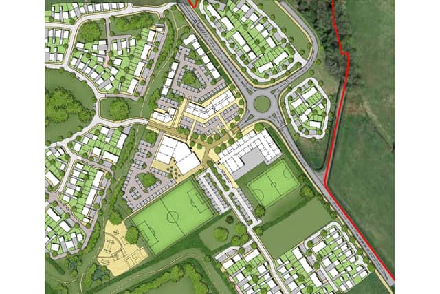 Plans for the 800 home development in Horndean. Picture from Bloor Homes Ltd