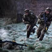 Royal Marines take part in raid during Exercise Joint Warrior on April 27, 2018 in Dalbeattie,Scotland. Photo: Jeff J Mitchell/Getty Images