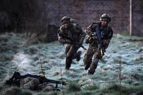 Royal Marines take part in raid during Exercise Joint Warrior on April 27, 2018 in Dalbeattie,Scotland. Photo: Jeff J Mitchell/Getty Images