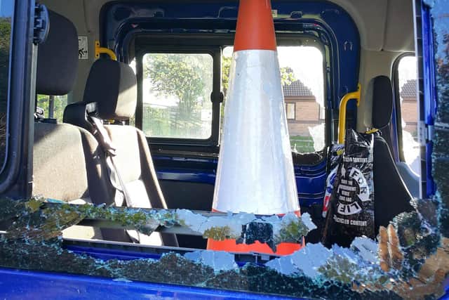 Ranvilles Junior School, in Fareham, staff discovered the school's minibus vandalised on Monday morning.