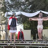 Neil Maddock acts as Jesus being crucified in Havant Passion Play