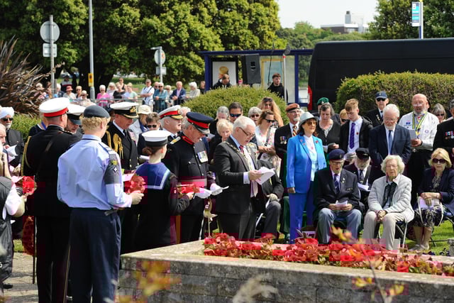 The annual D-Day memorial service took place at the D Day Stone near Canoe Lake, Southsea, on Thursday, June 6, 2024, to commemorate 80 years. Picture: Sarah Standing (060624-414)