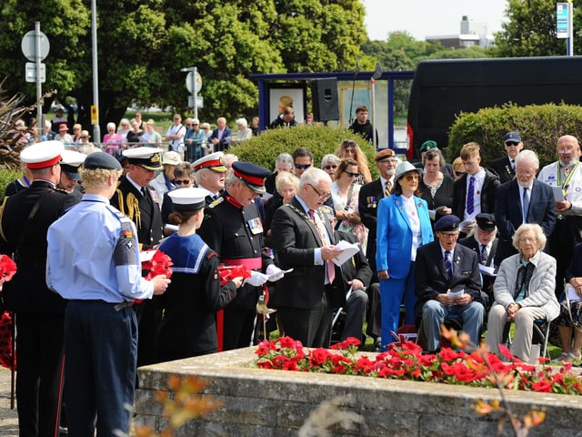The annual D-Day memorial service took place at the D Day Stone near Canoe Lake, Southsea, on Thursday, June 6, 2024, to commemorate 80 years. Picture: Sarah Standing (060624-414)