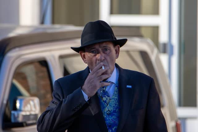 Nicholas Son of Alex representing Leslie Thomas leaves Portsmouth Magistrates Court. Photos by Alex Shute