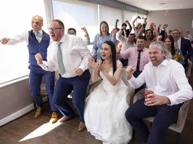 Fareham couple Nicoletta and Thomas Barr, winners of the Snickers Own Goal Wedding