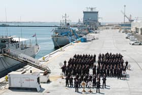 Sailors based on Op Kipion in the Gulf pictured at the Naval Support Facility, Bahrain, in October 2021
Photo: Lt A Blake RN