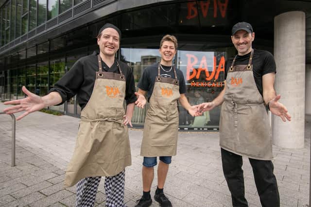 New Baja Mexican restaurant has opened at Portsmouth City CentrePictured: Staff of Baja, MAtthew Wortley, Martin Sanz and Nick Bell at Baja, Stanhope Road, Portsmouth on Wednesday 13th September 2023Picture: Habibur Rahman