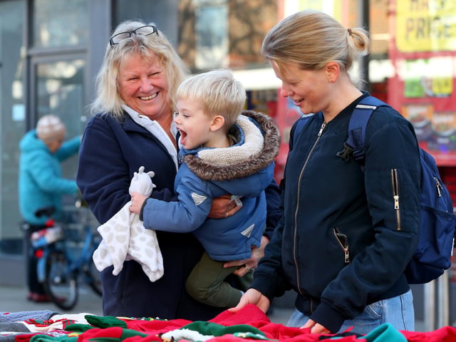 From left, Julie Page, Finley, 2, and Michelle Reader. Portchester Christmas Market in Portchester PrecinctPicture: Chris Moorhouse (jpns 251123-35)