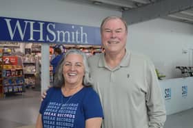 Debbie Strickland, left, with husband Ronnie at Southampton Airport. Picture: David George