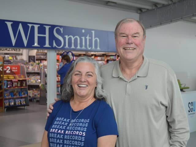 Debbie Strickland, left, with husband Ronnie at Southampton Airport. Picture: David George