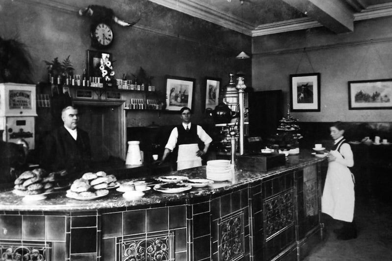 The bar at the Trafalgar Institute, Edinburgh Road early last century. Photo: Barry Cox postcard collection.